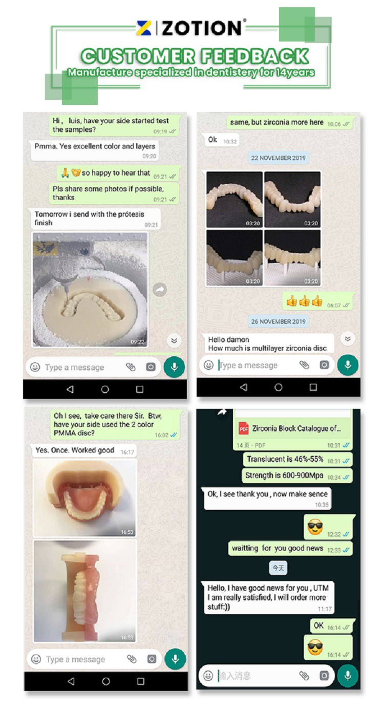 New Dental Material dental pmma disc Flexible Resin dental PMMA Block customer feedback New Dental Material dental pmma disc Flexible Resin dental PMMA Block customer feedback